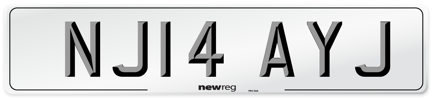 NJ14 AYJ Number Plate from New Reg